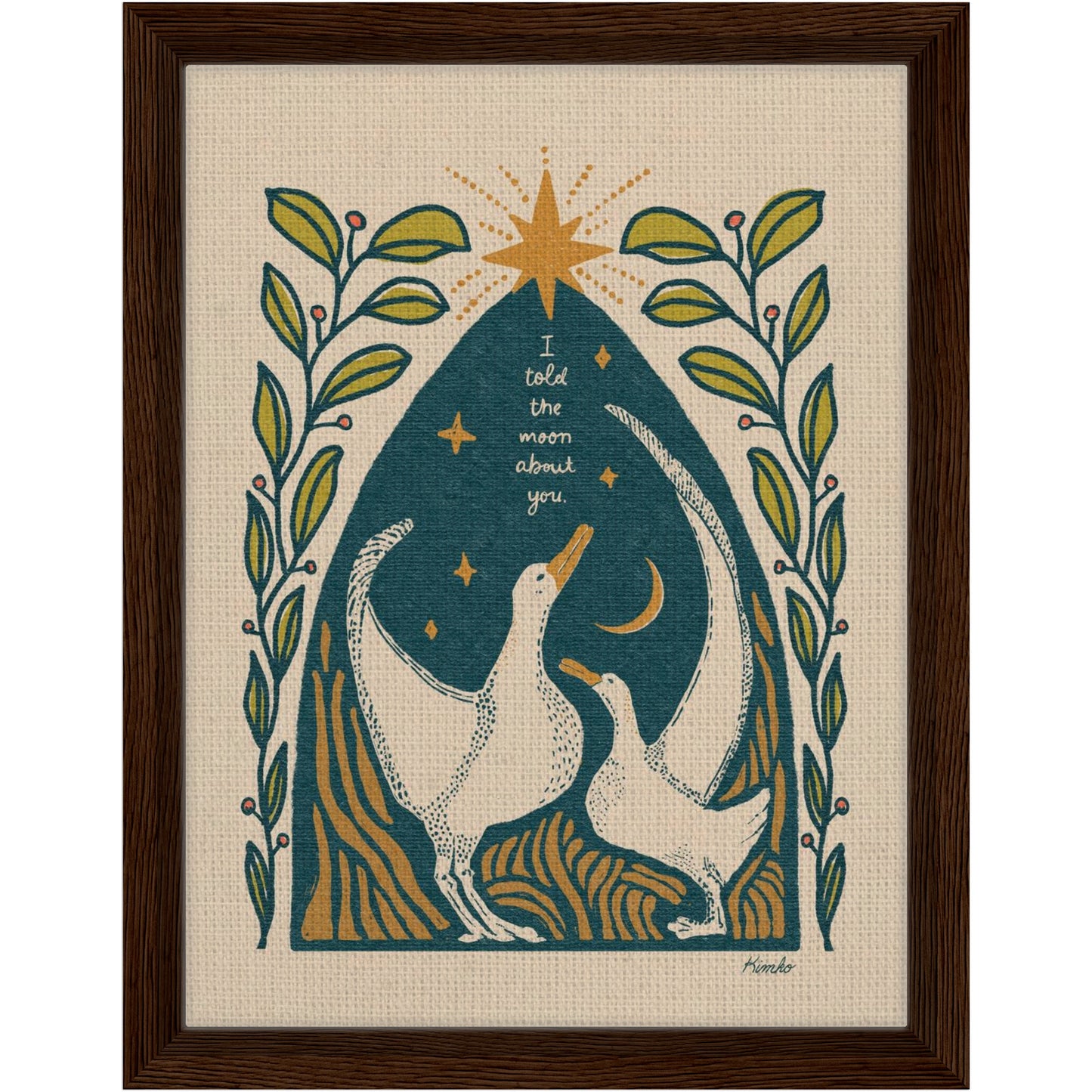 The Albatross & The Moon | Framed Canvas Print