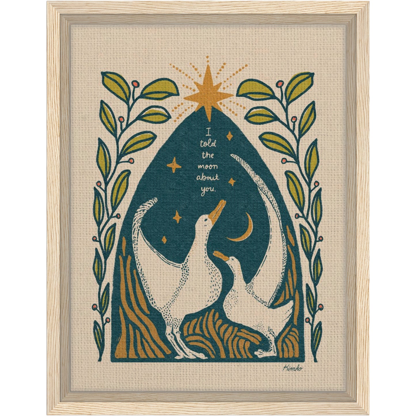 The Albatross & The Moon | Framed Canvas Print
