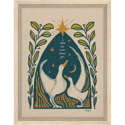 The Albatross & The Moon | Framed Canvas Print