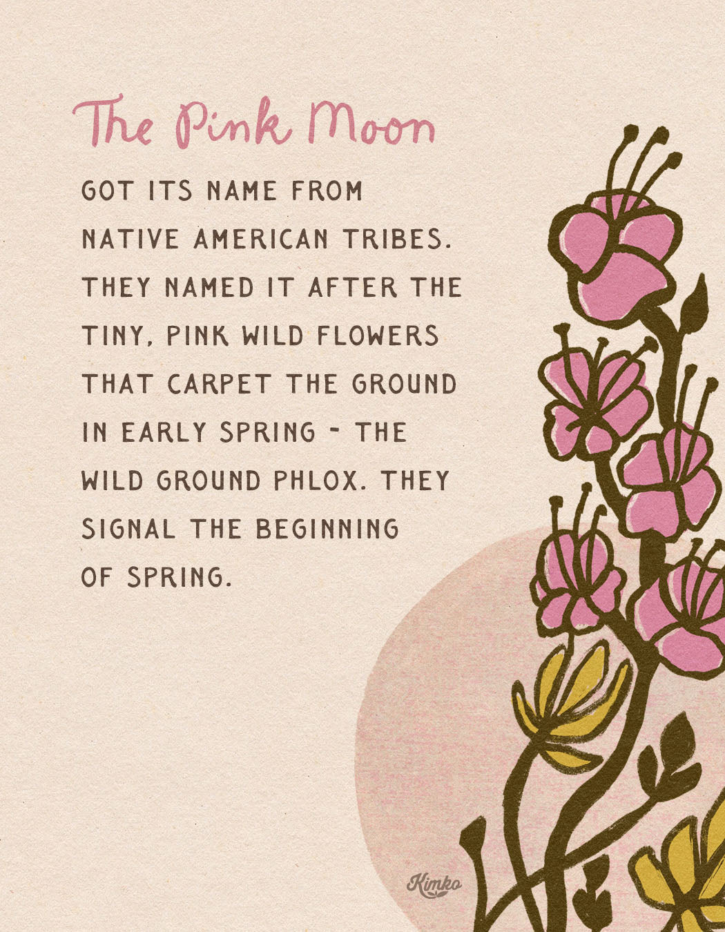 The Pink Moon | Full Moon Framed Canvas Print