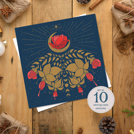 Winter Solstice Greeting Cards | 10 Pack Blank | Note cards