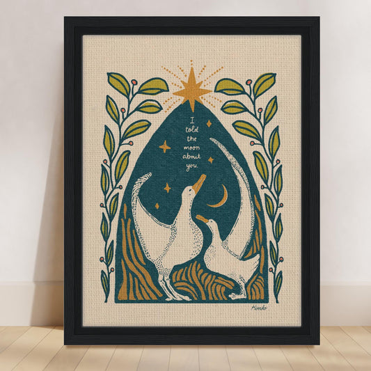 The Albatross & The Moon | Framed Canvas Print