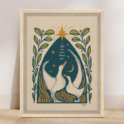 The Albatross & The Moon | Framed Canvas Print