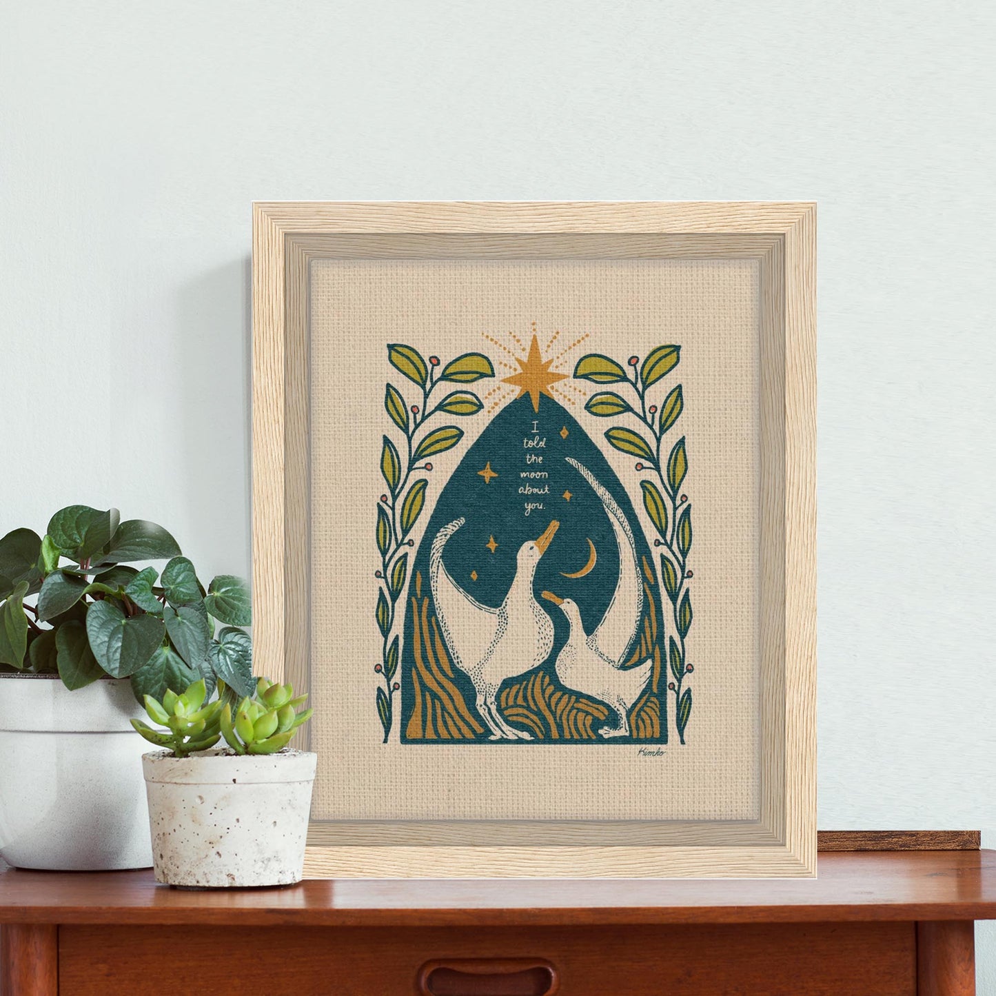 The Albatross & The Moon | Framed Canvas Print