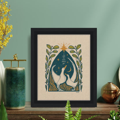 The Albatross & The Moon | Framed Canvas Print