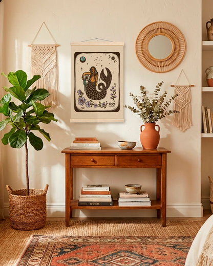 Aquarius Zodiac Sign | Wood Hanger Print
