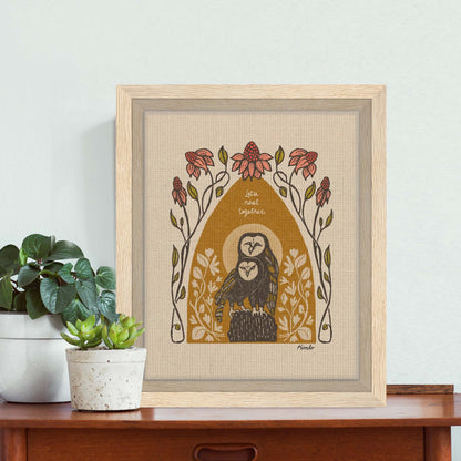 Barn Owls by Moonlight | Framed Canvas Print