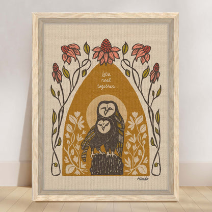 Barn Owls by Moonlight | Framed Canvas Print