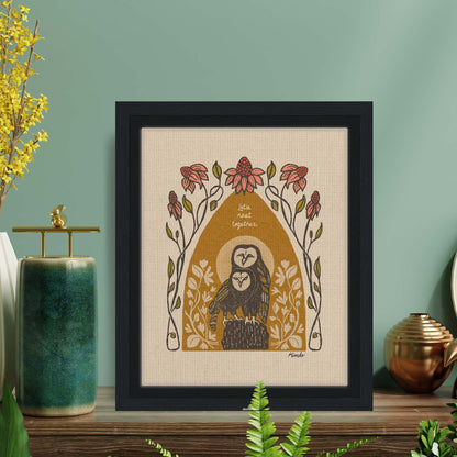 Barn Owls by Moonlight | Framed Canvas Print