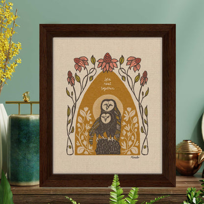 Barn Owls by Moonlight | Framed Canvas Print