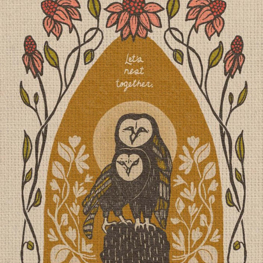 Barn Owls by Moonlight | Framed Canvas Print