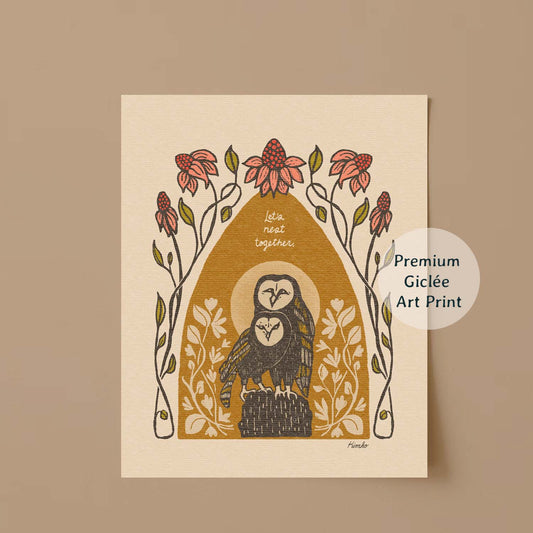 Barn Owls by Moonlight | Art Print