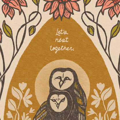 Barn Owls by Moonlight | Wooden Hanger