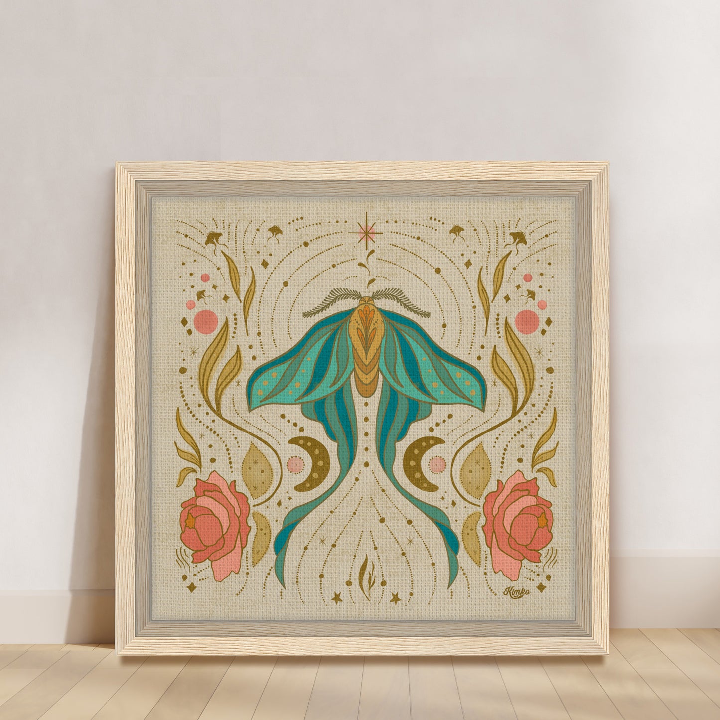 The Magical Luna Moth | Framed Canvas Wall Art