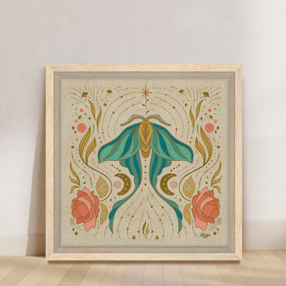 The Magical Luna Moth |  Framed Canvas