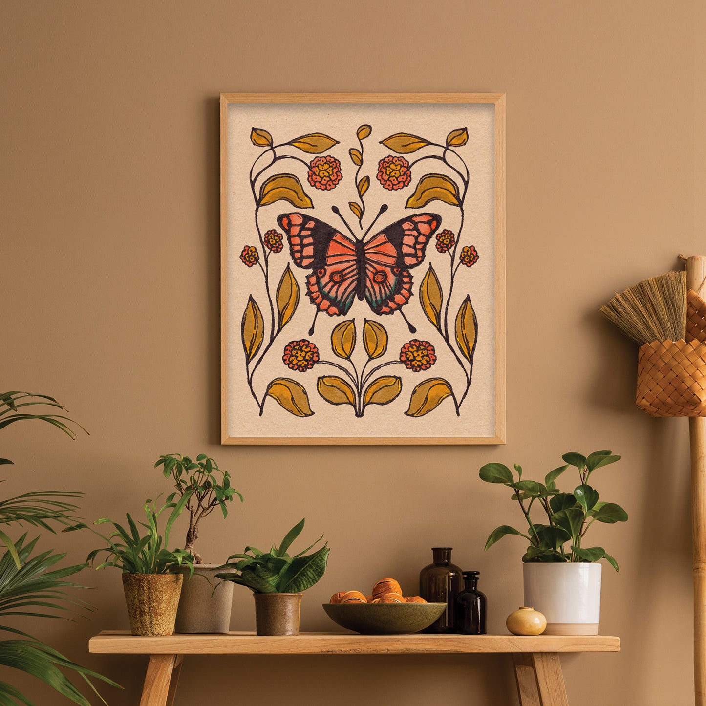 Butterfly + Lantana | Folk Art