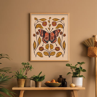 Butterfly + Lantana | Folk Art