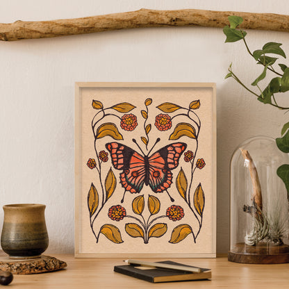 Butterfly + Lantana | Folk Art