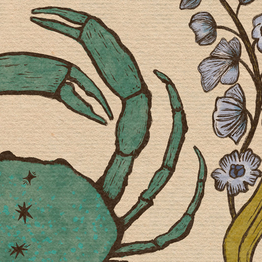 Cancer Zodiac Sign | Folk  Art  Print