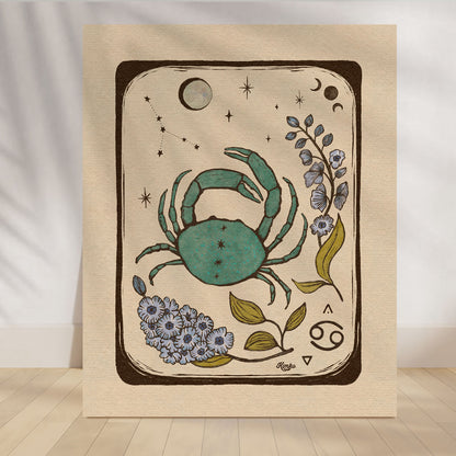 Cancer Zodiac Sign | Folk  Art  Print