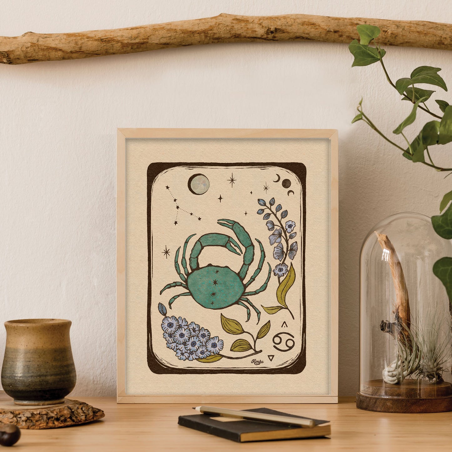 Cancer Zodiac Sign | Folk  Art  Print