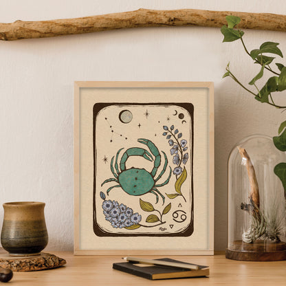 Cancer Zodiac Sign | Folk  Art  Print