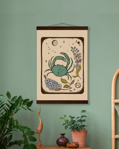 Cancer Zodiac Sign | Folk Art Print