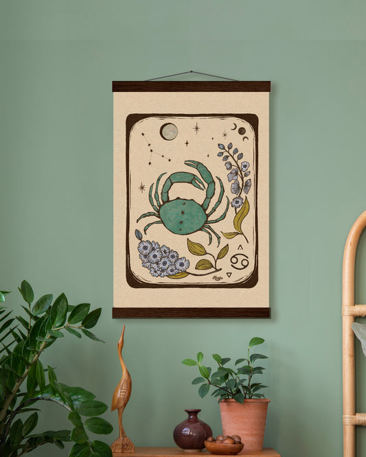 Cancer Zodiac Sign | Folk Art Print