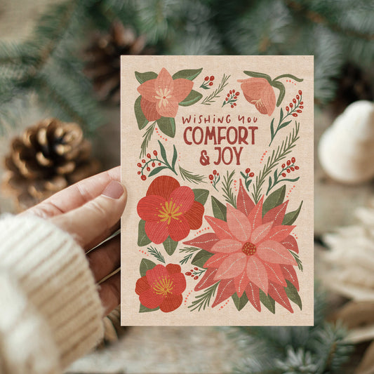 Tidings of Comfort and Joy Christmas Cards | 10 Pack | Blank