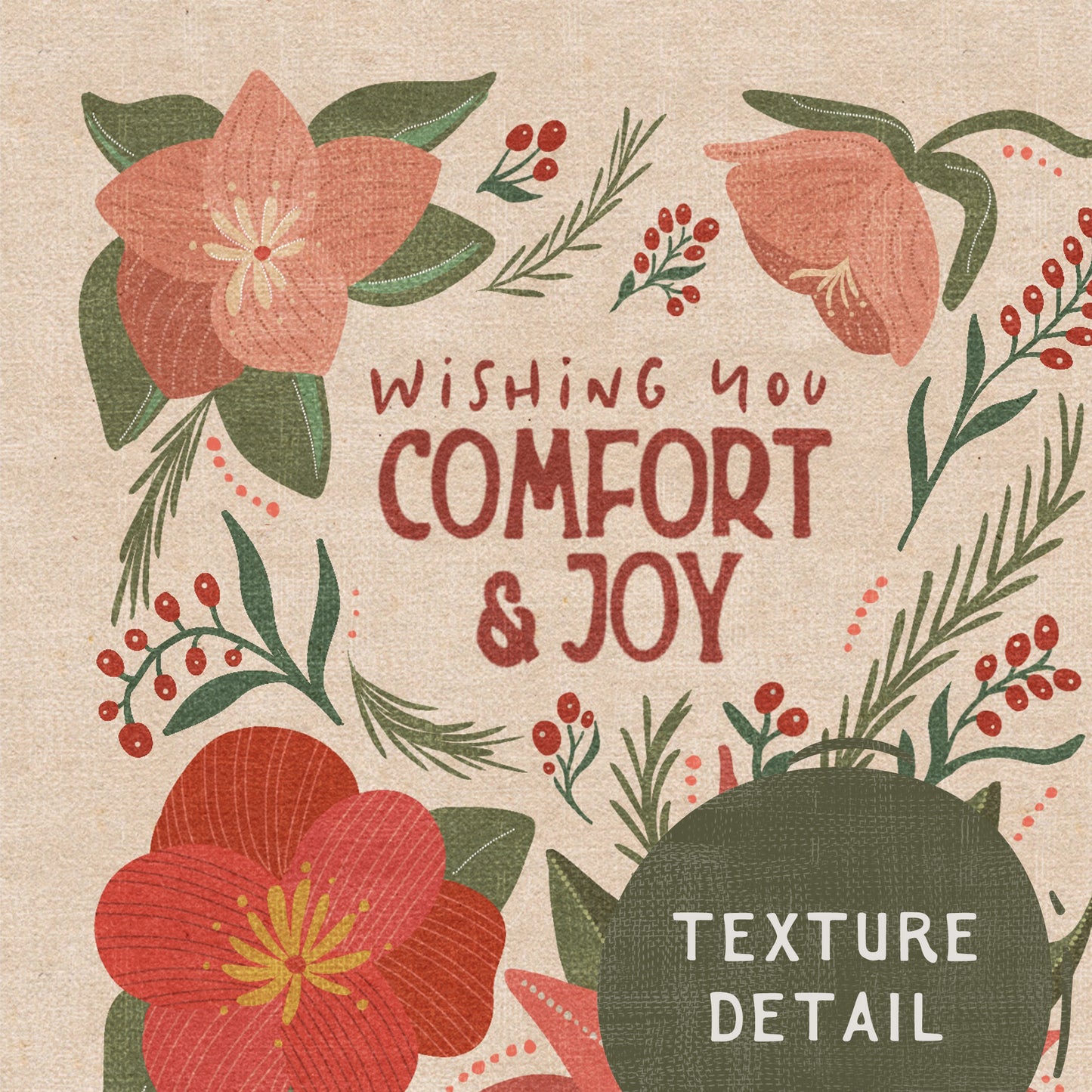 Tidings of Comfort and Joy Christmas Cards | 10 Pack | Blank