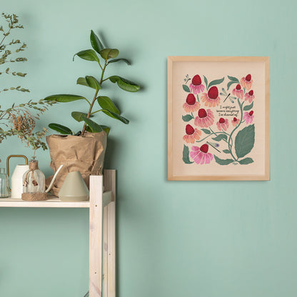 "I might just become everything I dreamed of." | Botanical Dragonfly Art Print