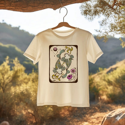 Pisces Folk Art T-Shirt| 100% Cotton