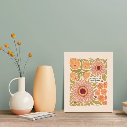 "You can find me in the garden." | The Ladybug Garden Art Print