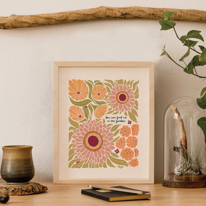 "You can find me in the garden." | The Ladybug Garden Art Print