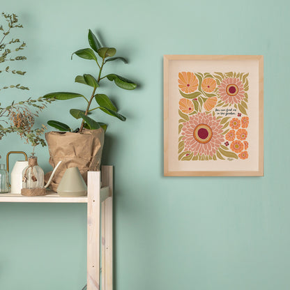 "You can find me in the garden." | The Ladybug Garden Art Print
