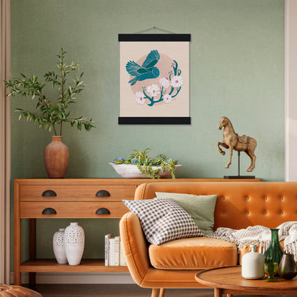 The Snow Moon | February Full Moon Print with Wood Hanger