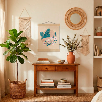 The Snow Moon | February Full Moon Print with Wood Hanger