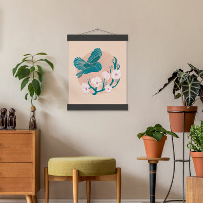 The Snow Moon | February Full Moon Print with Wood Hanger