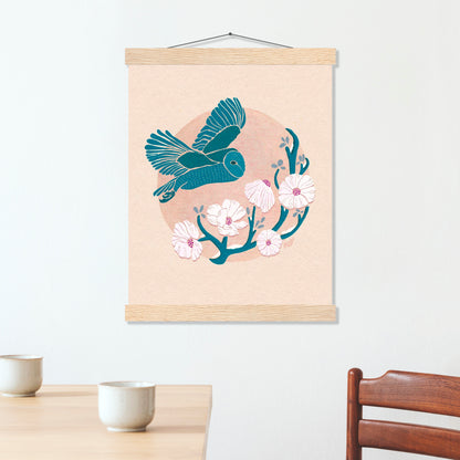 The Snow Moon | February Full Moon Print with Wood Hanger