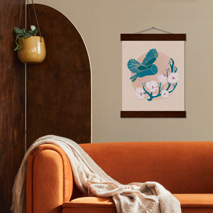 The Snow Moon | February Full Moon Print with Wood Hanger