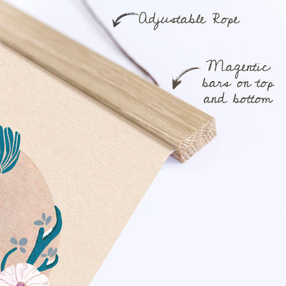 The Snow Moon | February Full Moon Print with Wood Hanger