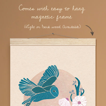 The Snow Moon | February Full Moon Print with Wood Hanger