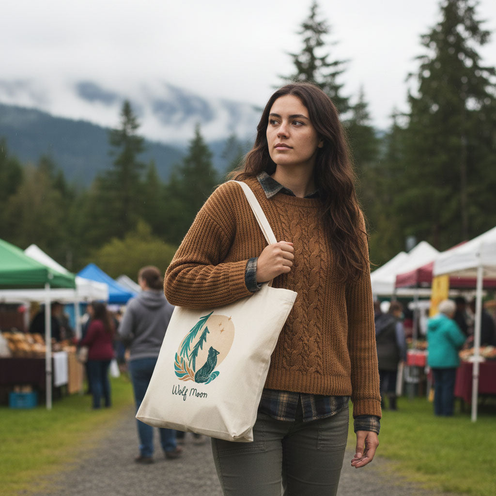 The Wolf Moon Collection | Eco-Friendly Canvas Tote