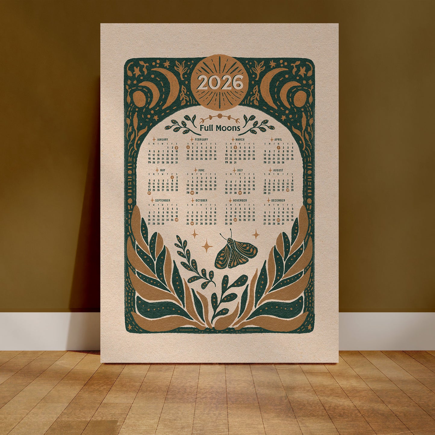 2026 Full Moon Magic Calendar | Fine Art Print