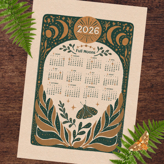 2026 Full Moon Magic Calendar | Fine Art Print