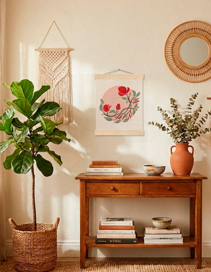 The Blood Worm Moon | March Full Moon Print with Wood Hanger