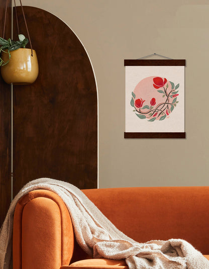 The Blood Worm Moon | March Full Moon Print with Wood Hanger