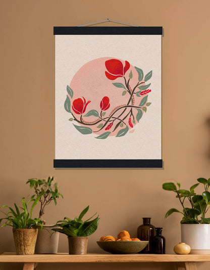 The Blood Worm Moon | March Full Moon Print with Wood Hanger