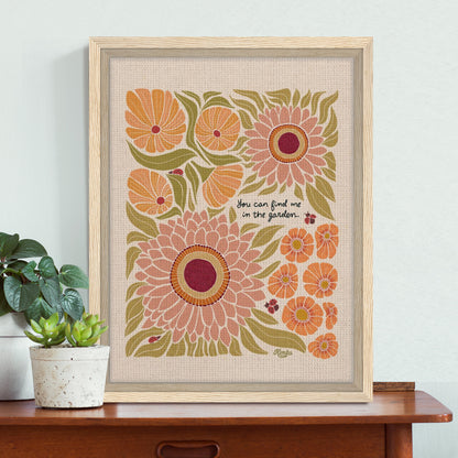 "You can find me in the garden." | The Ladybug Garden Framed Canvas Wall Art