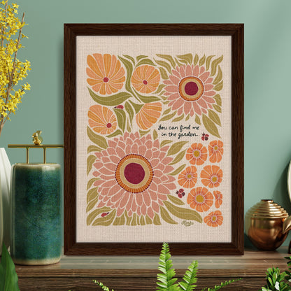 "You can find me in the garden." | The Ladybug Garden Framed Canvas Wall Art